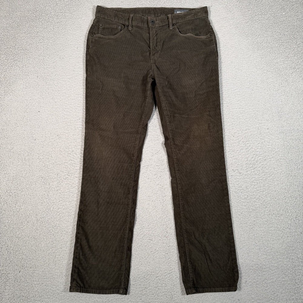Bonobos Pants Mens 33x30 Green Corduroy 5 Pocket Slim Fit Preppy Cotton Blend